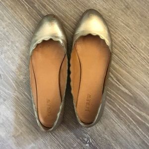 J Crew Gold Ballet Flats